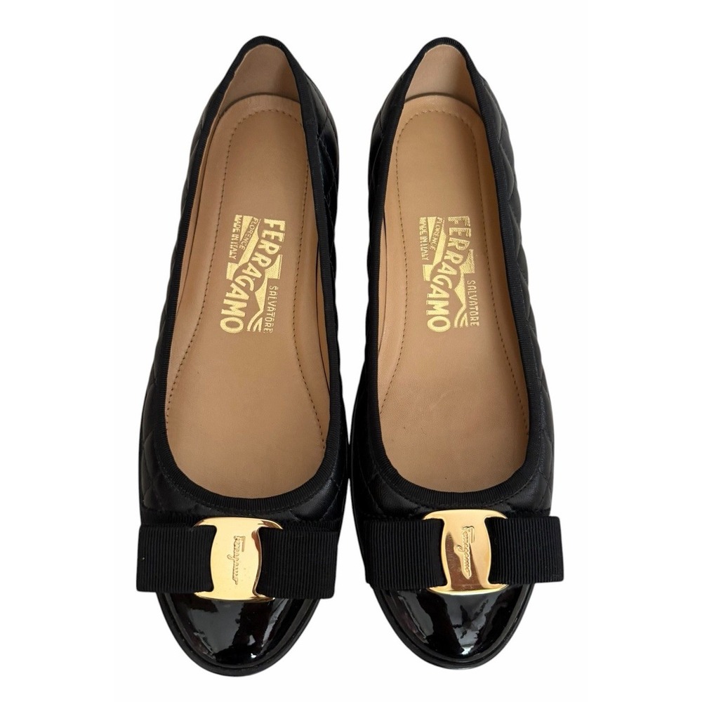 Salvatore Ferragamo Varina Quilted Ballet Flats Women's Size 6M